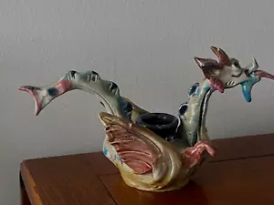 Studio Pottery Dragon Figurine Bottle Candlestick - Picture 1 of 22