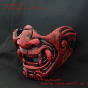 Oni Samurai Mempo Mask Airsoft Paintball Demon Costume Cosplay Armor Sword MA228 - Foto 1 di 4