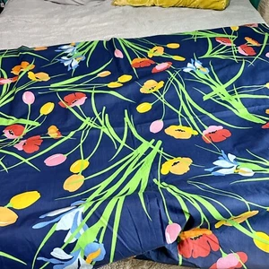 Vintage Springmaid Flat Bed Sheet 39 X 76 Floral Spring Tulip Poppies Flowers - Picture 1 of 5