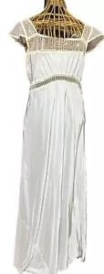 Fabulous Vintage 40's Lady Edso Gowns Sheer Lace Floor Length Nightgown Blue S - Picture 1 of 17