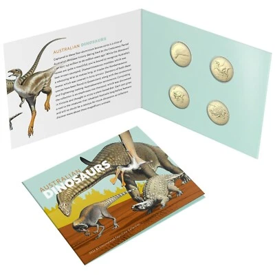 2022 UNC $1 Australian Dinosaurs Dino Hunt Four Coin Set Collection in Folder - image 1 of 4
