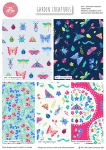 Crafts Stoffe 100 % Baumwolle Garten Kreaturen 5 Stck. Fettviertel Konvolut - Bild 1 von 1
