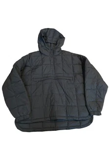 Macpac Puffer Anorak Jacket Womens 10 Black Insulated Outerwear Full Zipper Hood - Picture 1 of 8