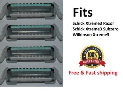 SCHICKI 4 Schick Xtreme3 Razor Blade Fit Wilkinson Subzero Shaver Refills Cartridges