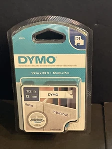DYMO D1 High-Performance Poly Removable Label Tape, 1/2" x 23 ft Blk On White - Picture 1 of 3