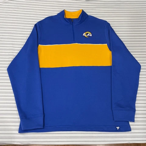 Fanatics NFL Los Angeles Rams 1/4 Zip Sweatshirt Long Sleeve Mens Size XL Blue Cover
