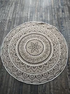 Round 100% Natural Jute Hand Braided Style Modern 4ft Round Rug Free Shipping - Picture 1 of 7