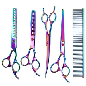 Dog Grooming Scissors Set Pet Grooming Scissors Chunkers Shears for Dog Curve... - Picture 1 of 5
