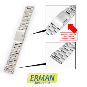 CINTURINO BRACCIALE IN ACCIAIO PER OROLOGIO FINALE DRITTO VARIE MISURE - Foto 1 di 1