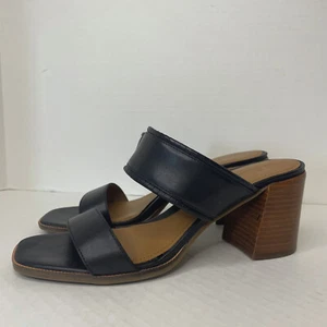Caslon Sandalen Damenschuhe Größe 9,5 M schwarz Leder Blockabsatz Slipper - Bild 1 von 19
