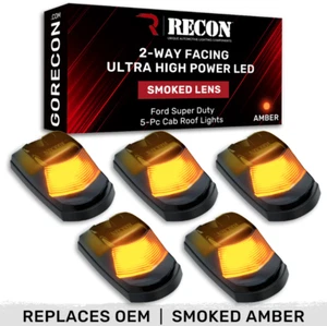 Recon Smoked Lens Amber Cab Light Kit For 2017-2022 Ford Super Duty F250-F550 - Foto 1 di 18