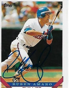 RUBEN AMARO FIRMATO 1993 TOPPS #43 - PHILADELPHIA PHILLIES - Foto 1 di 1