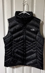 The North Face 550 Goose Down Puffer Vest Women’s Large Full Zip Aconcagua Black - Picture 1 of 24