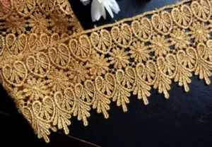 Metallic Venise gold Lace, 3+3/4 inch wide select length - Picture 1 of 1