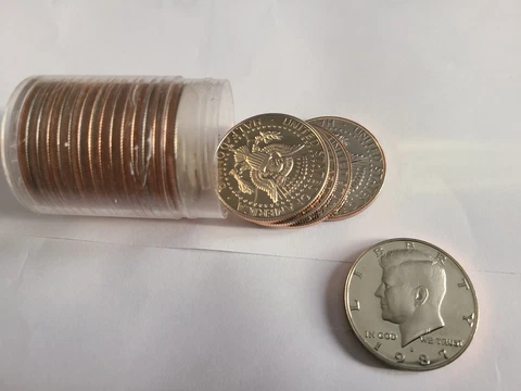 1987-S Kennedy Proof Half Dollar Roll - 20 Coins - Proof Cover