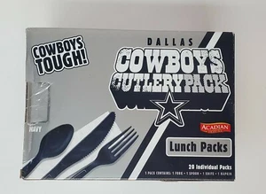 Cowboys football team 20 Individual Packs Plastic Ware picnics food - Picture 1 of 12