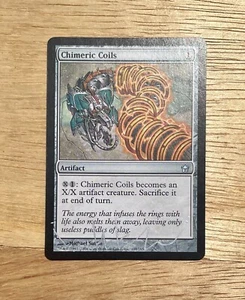 VTG 2004 MTG Magic The Gathering Chimeric Coils Artifact Card Illuis. Signed - Picture 1 of 2