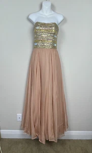 Sherri Hill Prom Dress Beaded Pink Size 8 Y2K Fairycore Babydoll Formal Gown - Picture 1 of 9