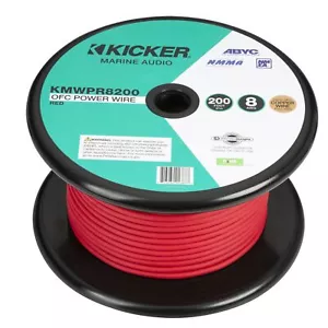 Marine 8 Gauge Stagnato OFC Senza Ossigeno Rame Alimentazione/Filo Terra Rosso Lotto Kicker - Foto 1 di 1