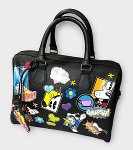 Disney Parks Retro Pop Art Umhängetasche Doppelhenkel Tasche Applikation schwarz PVC ohne Riemen - Bild 1 von 14