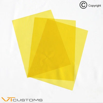 Golden Yellow Headlight Tint Film [ 3 x A5 Sheets for Fog Light ] Car Vinyl Wrap - Image 1 of 4