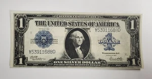 1923 $1 Large Size Silver Certificate " Horse Blanket " Beautiful Crisp AU+ - Picture 1 of 7
