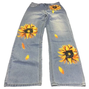 Misslook Jeans Denim Blue Women's Size Extra Large Womens Straight Floral Pocket - Picture 1 of 10