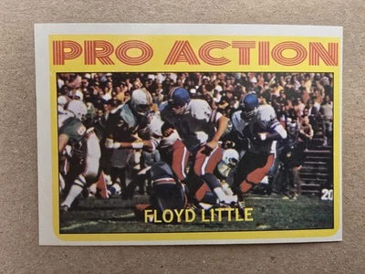 1972 Topps NFL Football Pro Action Floyd Little #339 Rare High # - Image 1 of 2
