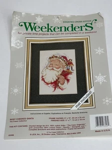 JCA Rosy Cheeked Santa Weekenders Counted Cross Stitch Kit - Picture 1 of 4