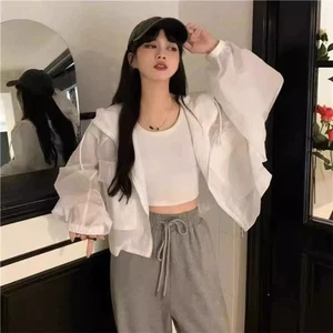 Anti UV Summer Long Sleeved Jacket Loose Windbreaker Summer - Picture 1 of 15