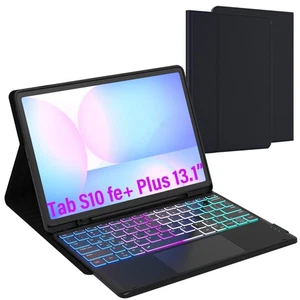 Für Samsung Galaxy Tab S10 FE+ Plus 13,1" 2025 Tastatur Hülle: 7 Farben Backli... - Bild 1 von 6