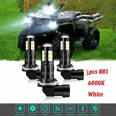 For Polaris Sportsman 500 550 570 600 700 800 850 3X 881 LED Headlight Bulbs Kit Foto 1 de 4