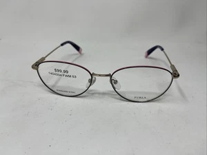 FURLA EYEWEAR VFU435K 0354 53/17/135 BLUE PINK GOLD FLEX HINGE MM68 - Picture 1 of 8