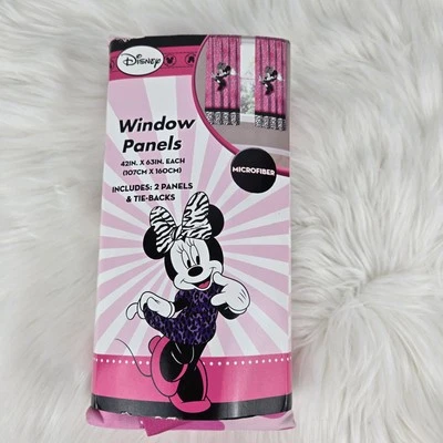 Juego de paneles de ventana Disney Minnie Mouse rosa negro guepardo cebra 42" x 63" Foto 1 de 4