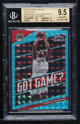 2019 Mosaic Got Game? Fluorescent Blue Prizm /15 Kawhi Leonard BGS 9.5 GEM MINT - Image 1 of 2