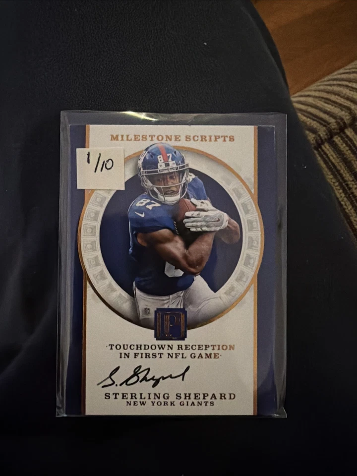 Panini Pantheon Milestone Scripts Bronze 2017/10 Sterling Shepard #MS-ST automático Foto 1 de 2