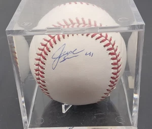 Justin Bour signierter Baseball offizielles 2016 Frühjahr Training Marlins Phillies - Bild 1 von 4