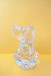 SITZENDER HUND Klarglas Briefbeschwerer Figur - Bild 1 von 2