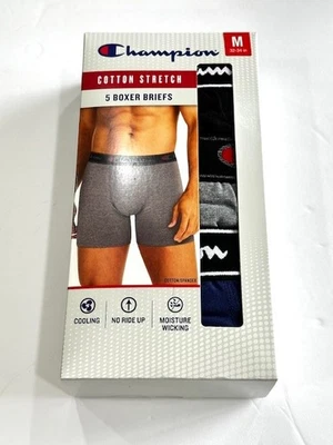 Lote de 5 calzoncillos boxer Champion de algodón elástico para hombre talla M nuevos con etiquetas Foto 1 de 4