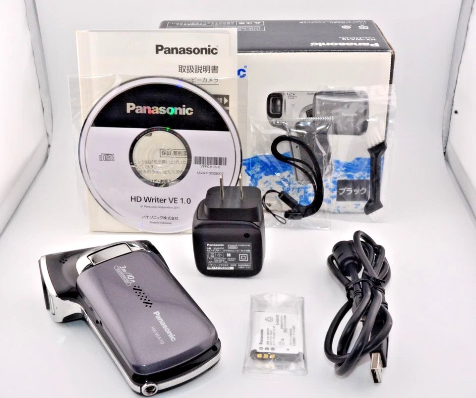 Panasonic HX-WA10 Full HD Waterproof Camcorder Black Tested Works w/ Box Japan - Image 1 of 4