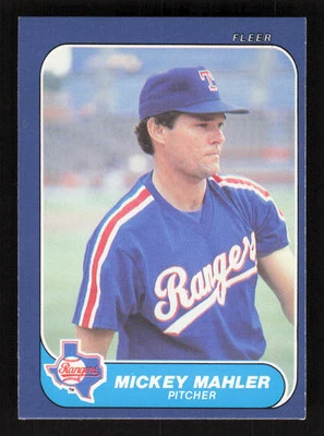 Mickey Mahler 1986 Fleer Update #U-70 Texas Rangers - Image 1 of 2