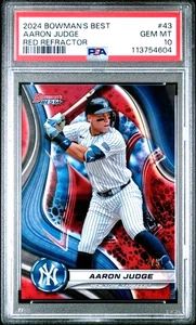 Aaron Judge 2024 Bowman's Best #43 refractor rojo/5 PSA 10 * POP 1 * - Imagen 1 de 2