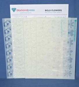 Diamond Press Bold Flowers Stencils 12 total 2 Stencils Layering makes image New - Picture 1 of 15