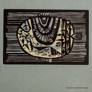 Manfred Kempfer Fisch Original Farblinolschnitt 2 Hälfte 20 Jhd - Bild 1 von 3