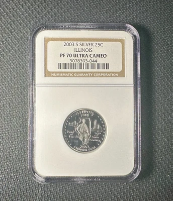 2003 S Illinois Silver NGC PF 70 UCAM - Image 1 of 2