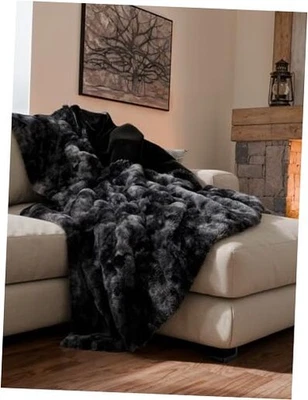 Manta mullida tamaño - tiro de piel sintética (50" x 60") 04 - mármol negro Foto 1 de 4