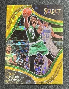 2021 Panini Select Jaylen Brown Courtside Gold Disco Prizm 10/10 Boston Celtics - Foto 1 di 2