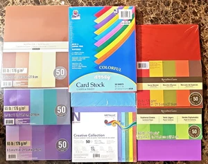 Cardstock Paper 8.5" x 11" 65 lb. Assorted Colors & Metallics - Picture 1 of 11