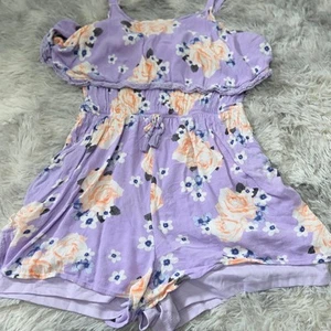 Justice Girls People Flowered Romper with Shoulder Straps size 18 - Picture 1 of 7
