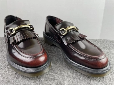 Dr. Martens Adrian Snaffle Smooth Leather Kiltie Loafers Cherry Red Women's Sz 9 - Image 1 of 4
